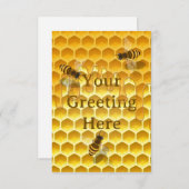 ミツバチ付きゴールデンハニカカスタムム ノートカード (正面/裏面)