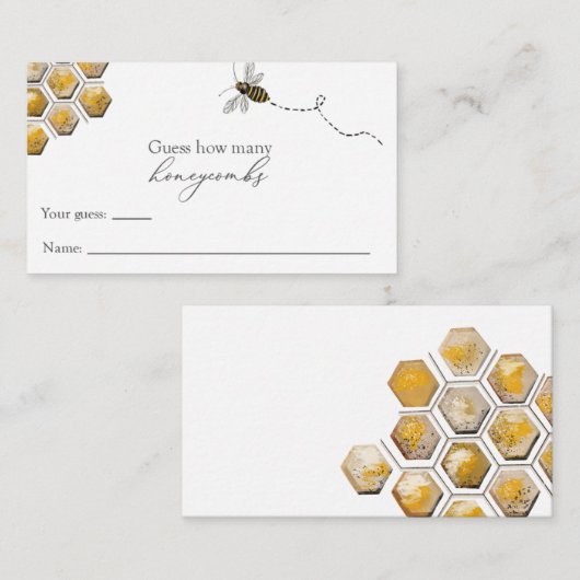 ミツバチ赤ちゃんシャワーゲームの数を推測 エンクロージャーカード (正面/裏面)