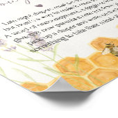 ミツバチ赤ちゃんシャワー夜遅くのおむつ考え ポスター (角)