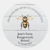 ミツバチ飼育員マーケティング蜂蜜ハニカムを生産 ラウンドシール (正面)