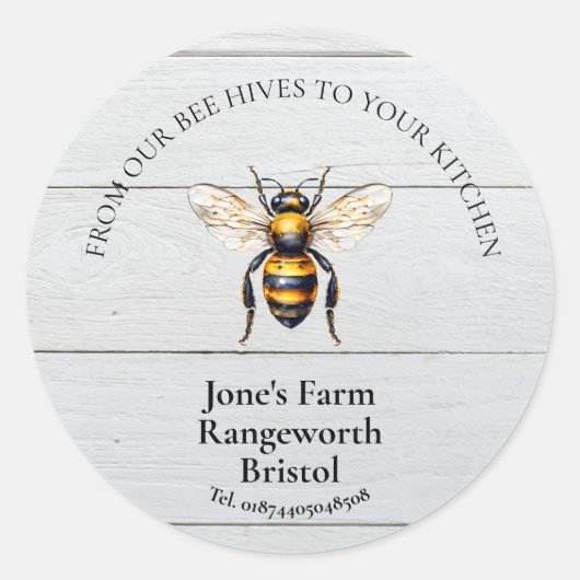 ミツバチ飼育員マーケティング蜂蜜ハニカムを生産 ラウンドシール (正面)