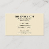 ミツバチ養蜂家受粉サービス蜂蜜の販売 名刺 (裏面)