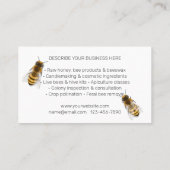 ミツバチ養蜂家飛んでいる付きハニカム 名刺 (裏面)