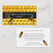 ミツバチ養蜂家飛んでいる付きハニカム 名刺 (正面/裏面)