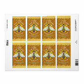 ミツバチ養蜂蜜の瓶ラベル |ハニカムビー ラベル (フルシート)