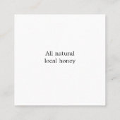 ミツバチ養蜂蜜ヴィンテージラベルテンプレート スクエア名刺 (裏面)
