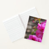 ミツバチ驚くべきミツバチ花粉ピンク花モノグラム ノートブック (内部)