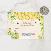 ミツバチ黄花模様ハニカム反応RSVP ノートカード (正面/裏面インサイチュ)