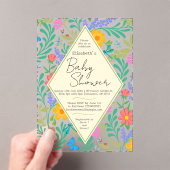 ミツバチ、てんとう虫、蝶、トンボ & 花 アクリル招待状 (インサイチュ (ポータブル))