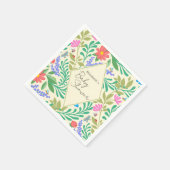 ミツバチ、てんとう虫、蝶、トンボ & 花 スタンダードカクテルナプキン (角)