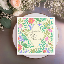 ミツバチ、てんとう虫、蝶、トンボ & 花 スタンダードカクテルナプキン