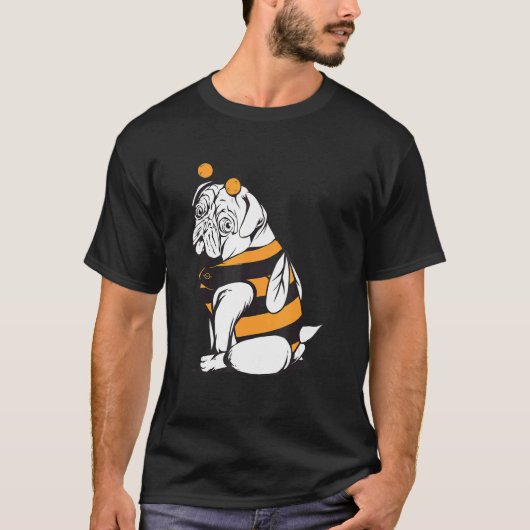 ミツバチ パグ 養蜂家 ハチ ミツバチ 犬 Tシャツ (正面)