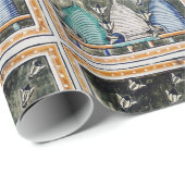 ミツバチ、ミツバチの巣箱、中世の養蜂家 ラッピングペーパー (ロールコーナー)