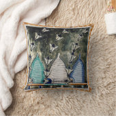 ミツバチ、ミツバチ巣中世の養蜂家 クッション (ブランケット)