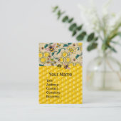 ミツバチ、ミツバチ櫛、春の花養蜂家 名刺 (スタンド正面)