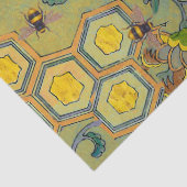 ミツバチ、ミツバチ、ミツバチの巣、春の花黄緑 薄葉紙 (詳細)