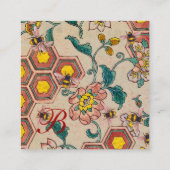 ミツバチ、ミツバチ、春の花養蜂家 スクエア名刺 (裏面)