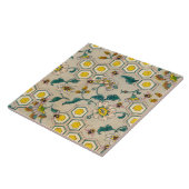 ミツバチ、ミツバチ、春の花養蜂家 タイル (側面)