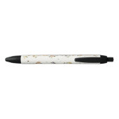 ミツバチ、妖精、ベイビービーズのシームレスパターン 黒ボールペン (裏面)