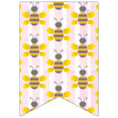 ミツバチ（昆虫）マルハナバチハニカムピンクガール赤ちゃんシャワー バンティングフラッグ (第1の旗)