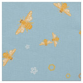 ミツバチ、花、櫛 ファブリック (クローズアップ)