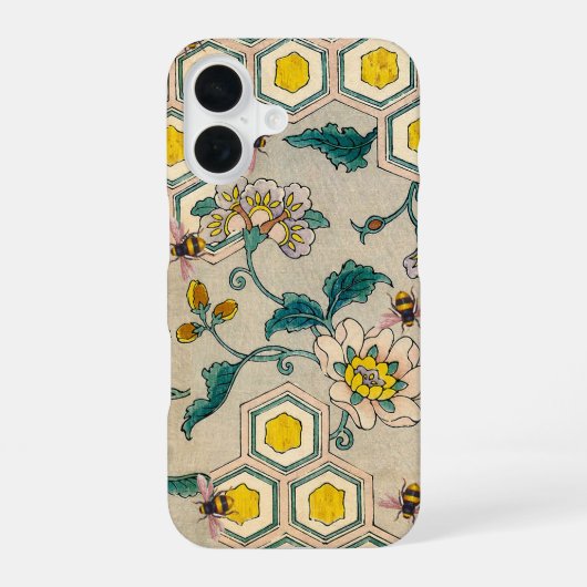 ミツバチ,養蜂家,春の花 はちみつ iPhone 16ケース (裏面)