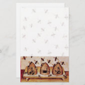 ミツバチ，養蜂 便箋 (正面/裏面)