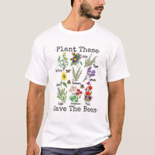 ミツバ救チに黄色い花を植える Tシャツ