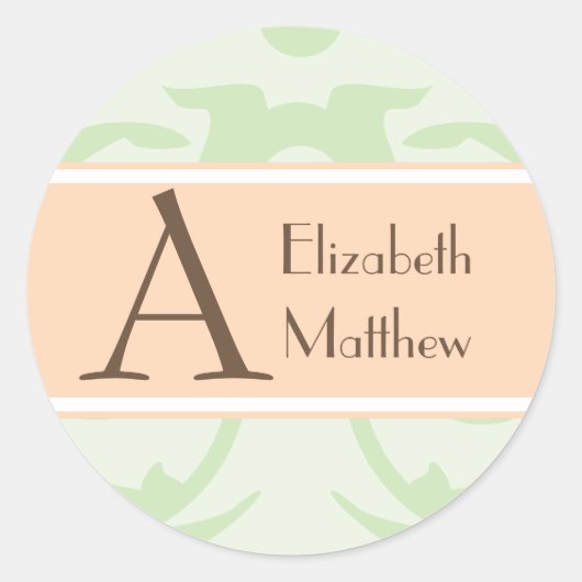 ミティカスタマイズグリーン姓ステッカー ラウンドシール (正面)