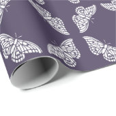 ミテオライトパープル&クラフツ蝶 ラッピングペーパー (ロールコーナー)