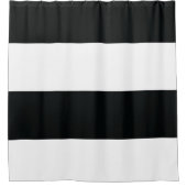 ミデアス |ブラックとホワイトのエクストラストライプワイド シャワーカーテン (正面)
