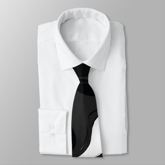 ミデアス|白と黒のグレーのワッキーマーブレッド(白絵を描) ネクタイ (タイ)