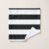 ミデアス |白黒ワイドストライプ バスタオルセット (ウォッシュタオル)