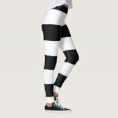ミデアス |白黒ワイドストライプ レギンス (右)