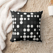 ミデアス |黒と白のグレーのレトロドット クッション (ブランケット)