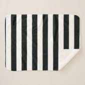 ミデアス |黒と白の太いストライプ シェルパブランケット (正面(横))