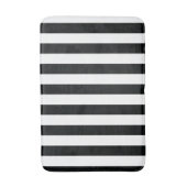 ミデアス |黒と白の太いストライプ バスマット (正面縦)