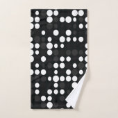 ミデアス |黒と白の灰色の小さなレトロ点 バスタオルセット (ハンドタオル)