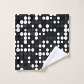ミデアス |黒と白の灰色の小さなレトロ点 バスタオルセット (ウォッシュタオル)