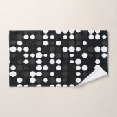 ミデアス |黒と白の灰色の小さなレトロ点 バスタオルセット (ハンドタオル)