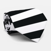 ミデアス |黒と白の薄いストライプ ネクタイ (ロール)