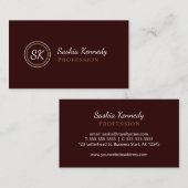 ミディアムエレガントチョコレートブラウン専門モノグラム 名刺 (正面/裏面)