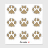 ミディアムキャットポープリントブラウン動物トラックデカール シール (シート)