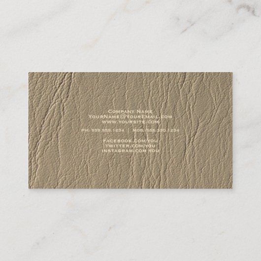 ミディアムキャメルタフェイクウペレザーミニマル 名刺 (裏面)