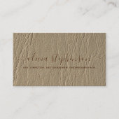 ミディアムキャメルタフェイクウペレザーミニマル 名刺 (正面)