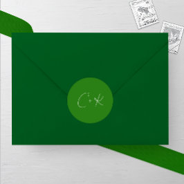 ミディアムグリーン結婚ミニマリスト ラウンドシール