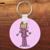 ミディアムスキンスティックフィギュア女性ナース キーホルダー (正面)