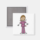 ミディアムスキンスティックフィギュア女性ナース マグネット (正面/裏面)