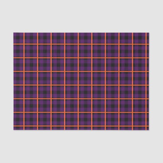 ミディアムパープル&オレンジタータンチェック01 薄葉紙 (正面)