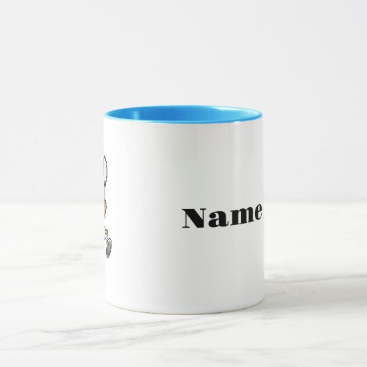 ミディアムブラウンヘアメンテニスプレーヤーマグ マグカップ (中央)